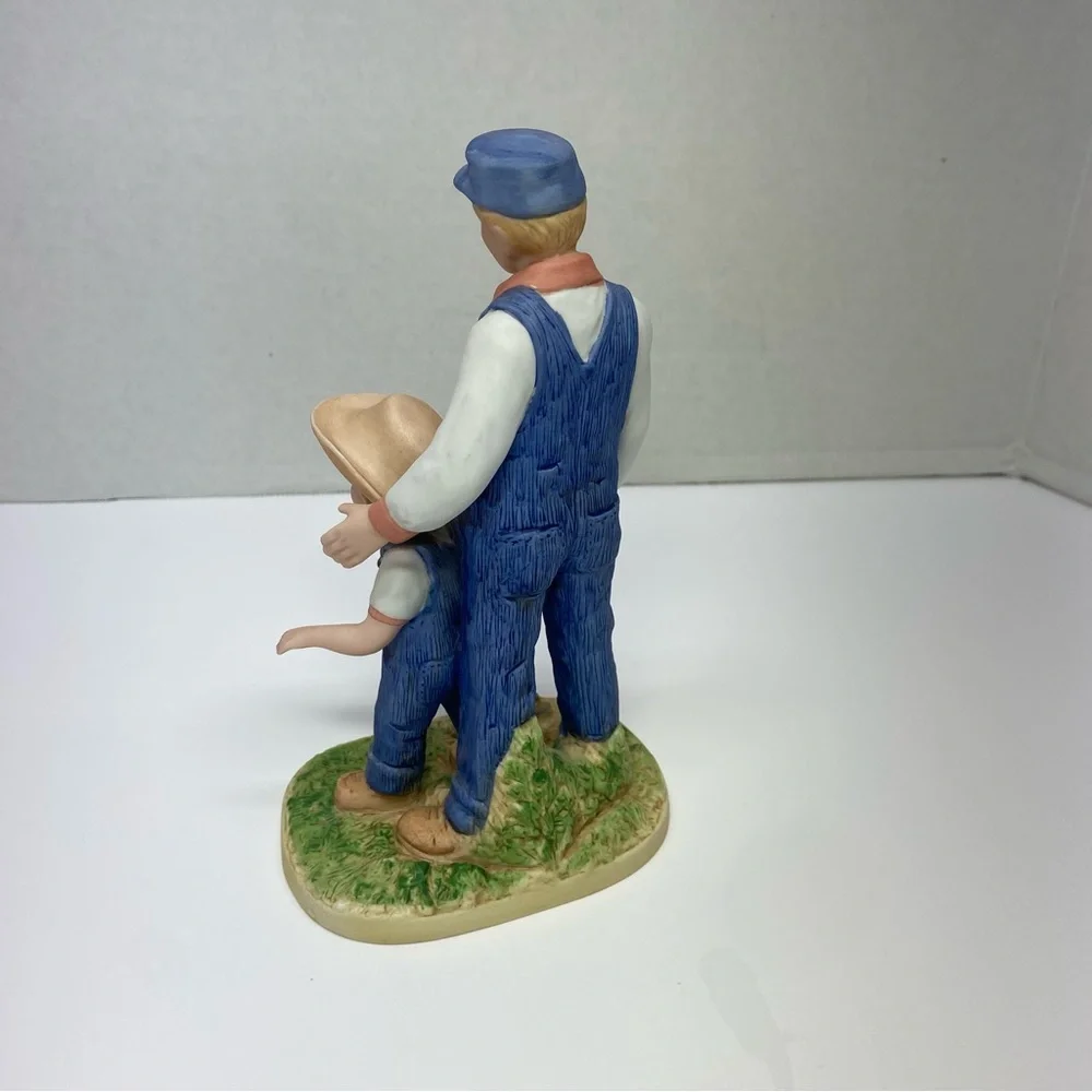 Denim Days Horseshoes Homco Vintage  #8808 Porcelain Dad & Danny Play Horseshoes